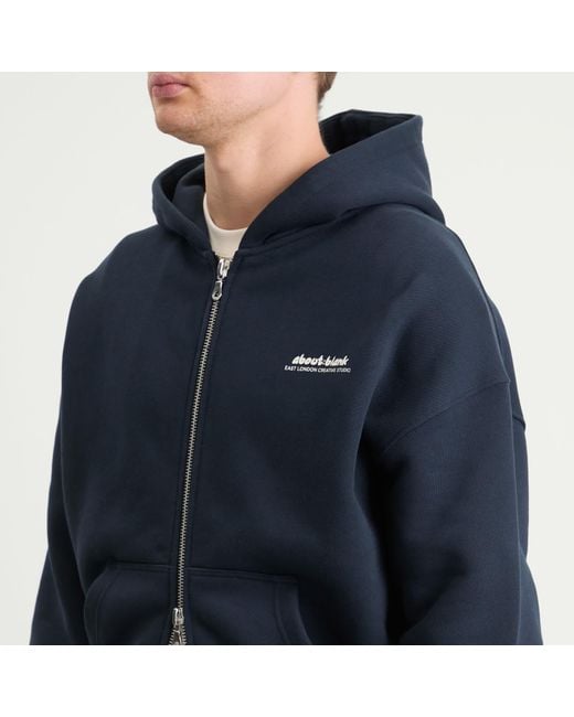 About Blank Blue Presented By End. Zev Zip Hoodie for men