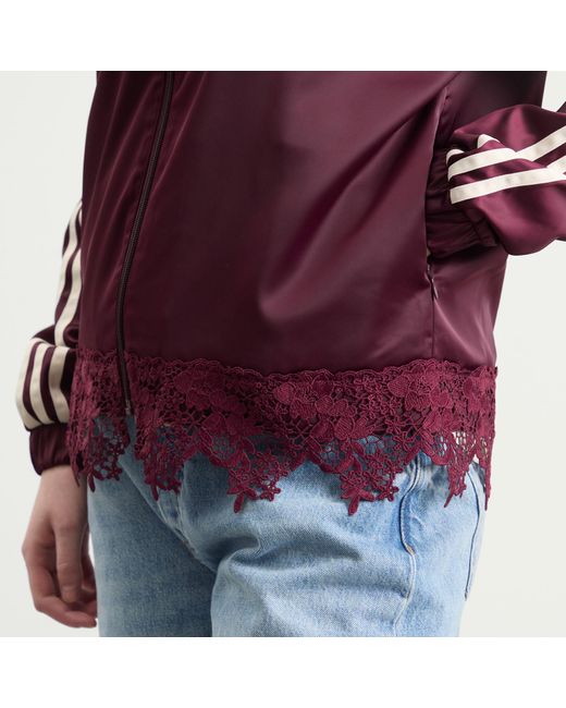 Adidas Purple Firebird Satin Lace Track Top