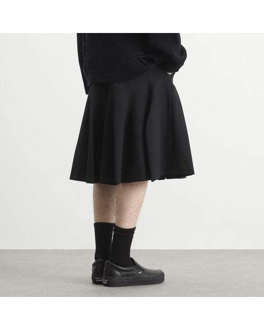 Comme des Garçons Black Wool Structured Shorts for men