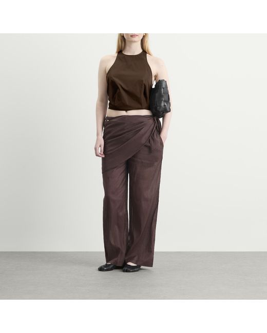 St. Agni Brown Paper Taffeta Cocoon Top