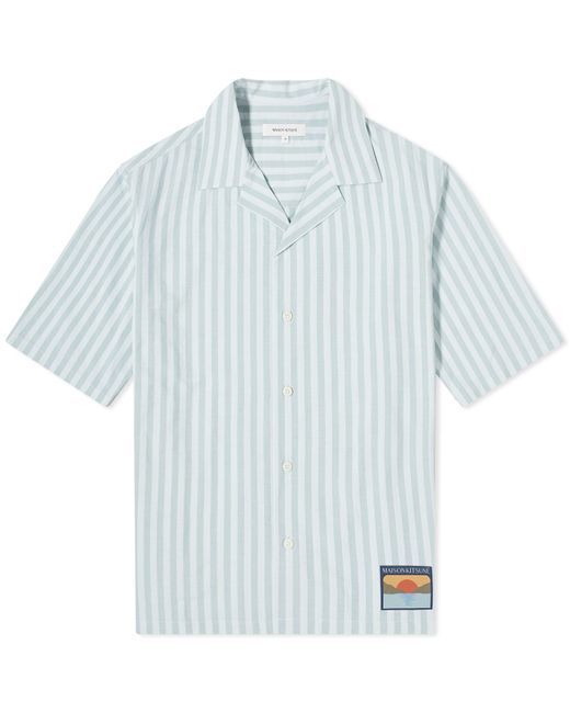 Maison Kitsuné Blue Stripe Vacation Shirt for men