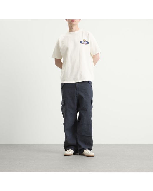 Rhude Blue Linen Parachute Pant for men