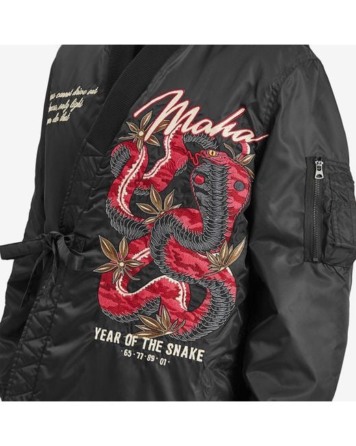 Maharishi Black Year Of The Snake Ma-1 Kimono Jacket for men