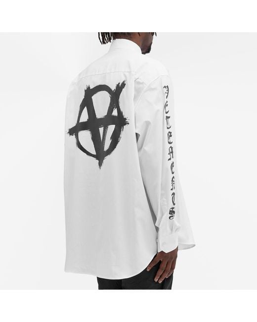 Vetements White Double Anarchy Shirt for men