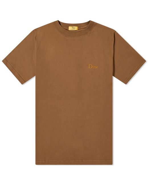 Dime Brown Classic Small Logo T-Shirt for men
