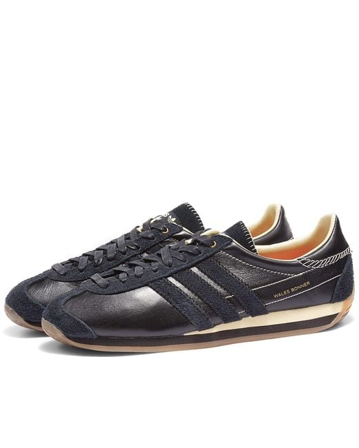 adidas Leather Consortium X Wales Bonner Country Sneakers in Black/Yellow (Black) for Men | Lyst 