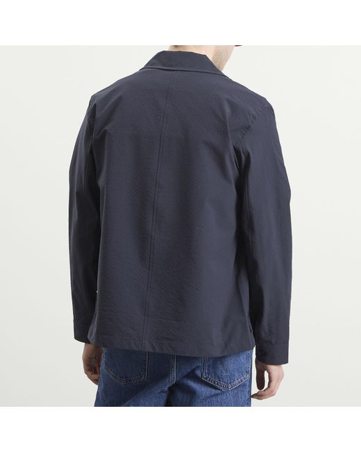 NN07 Black Blaze Seersucker Shirt Jacket for men