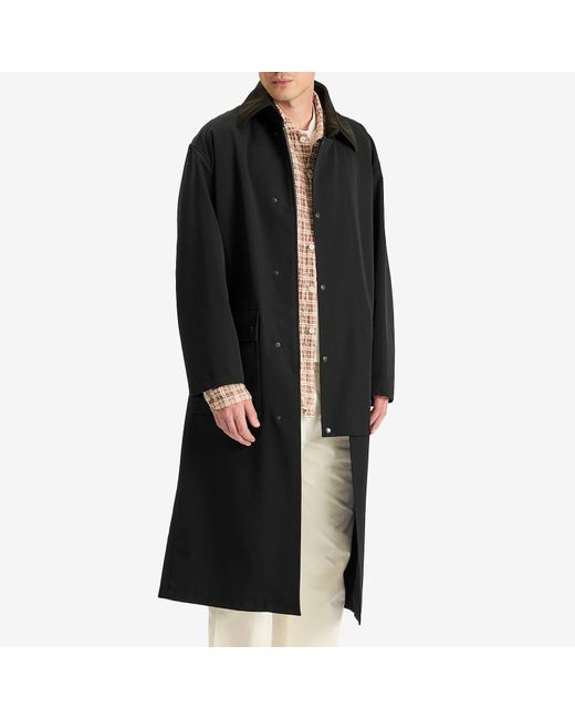 Auralee Black Wool Max Canvas Riding Coat for men