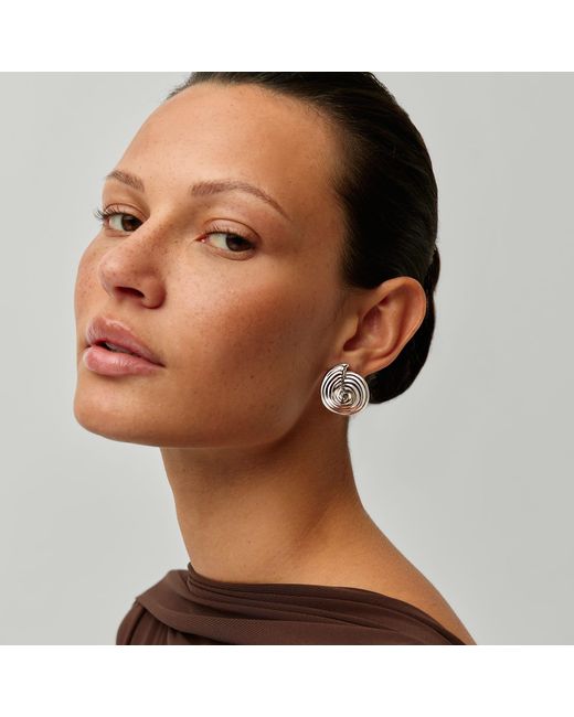 Missoma Gray Shell Dome Oversized Stud Earrings