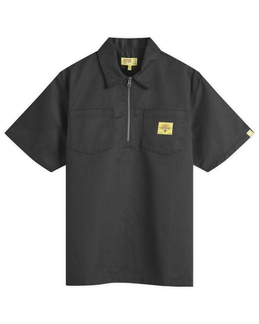 ICECREAM Black Quarter Zip Work Shirt for men