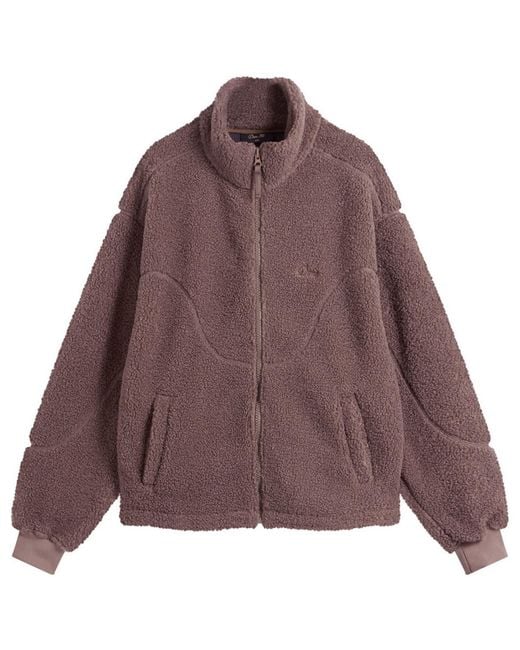Dime Brown Polar Fleece Sherpa Zip Jacket for men
