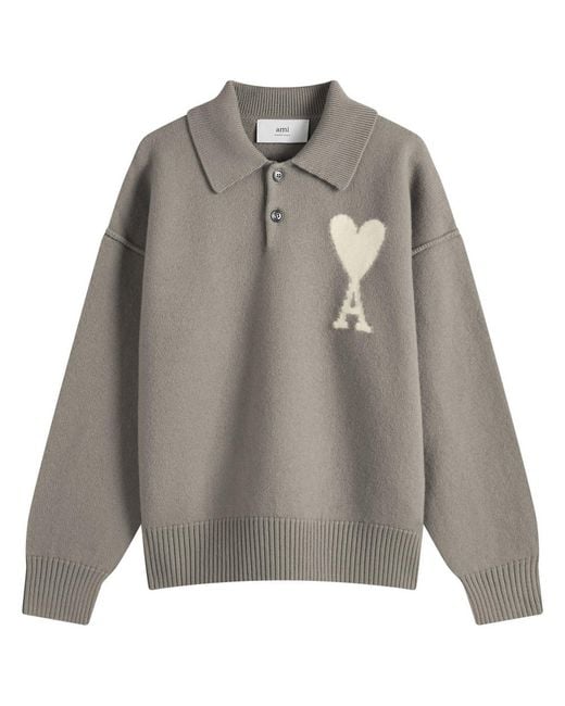 AMI Gray Off Adc Polo for men