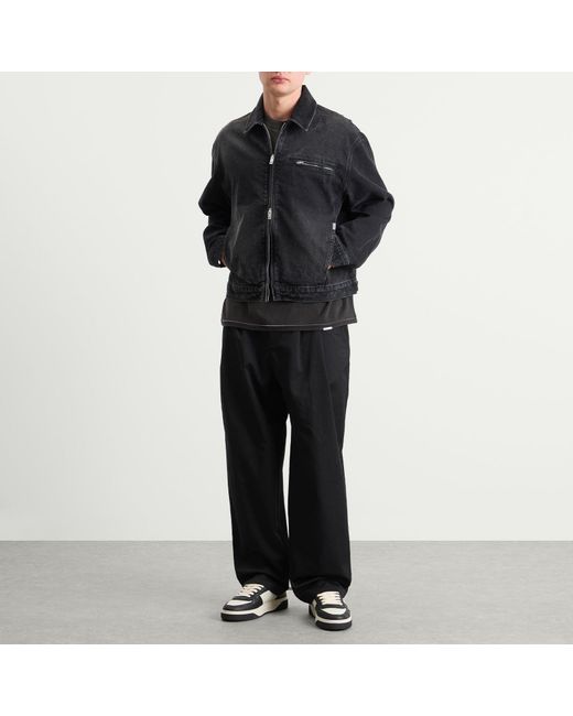 Represent Black Collared Denim Jacket for men