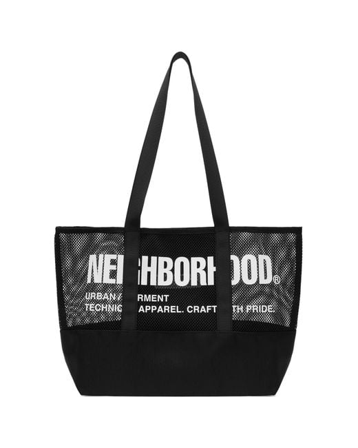 Neighborhood Black Mesh Tote Bag for men