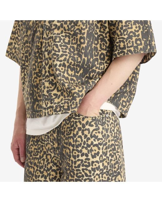 Rhude Brown Leopard Shorts for men
