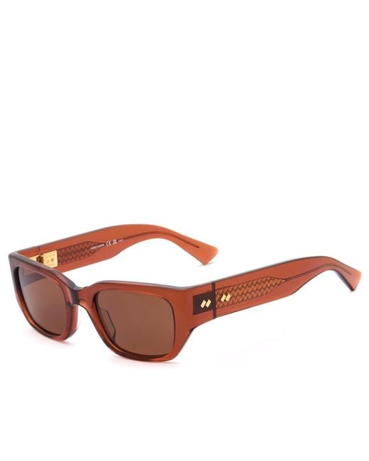 Bottega Veneta Brown Bottega Veneta Bv1400S Intrecciato Wirecore Sunglasses