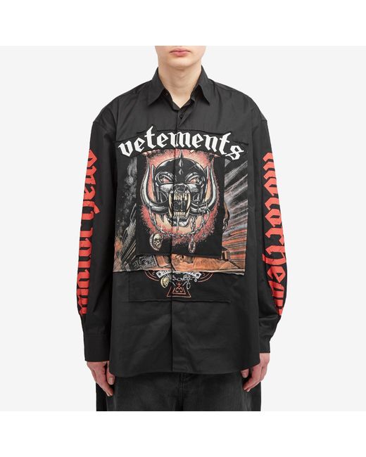Vetements Black Motorhead Jersey Shirt for men