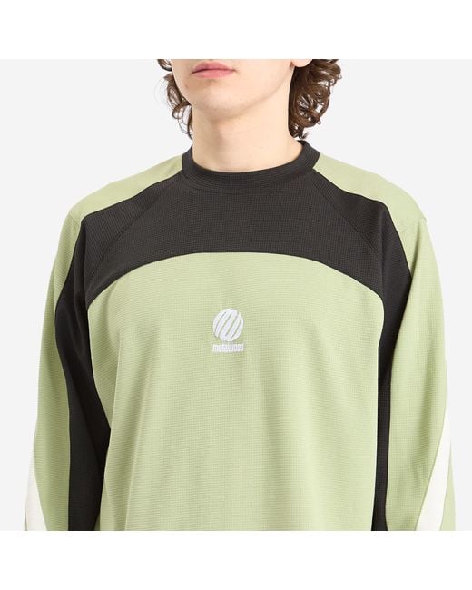 METALWOOD STUDIO Green Paneled Poly Long Sleeve T-Shirt for men