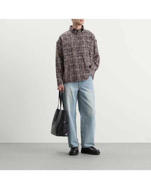 Picante Gray Rocco Bleached Check Shirt for men