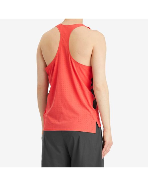 Adidas Originals Red Adidas Adizero Road To Records Tank Top for men