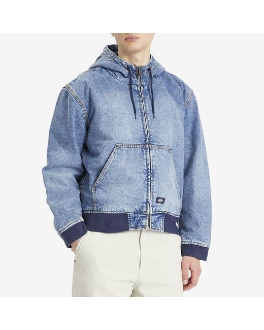 Dickies Blue Hooded Denim Jacket for men