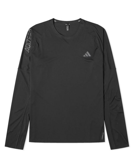 Adidas Originals Black Adidas Adizero Long Sleeve Running T-Shirt for men