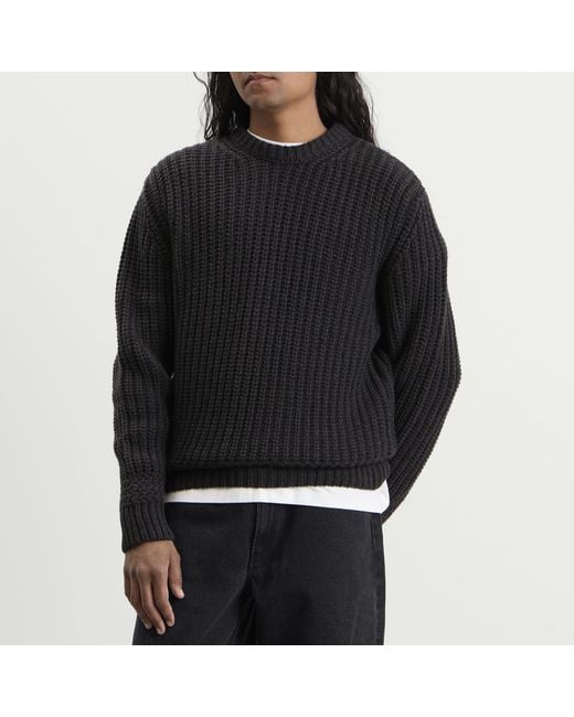 A.P.C. Black Ron Chunky Rib Jumper for men