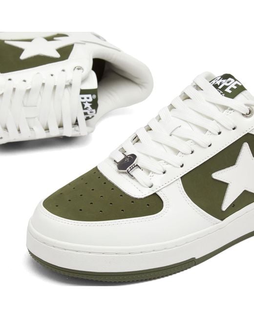 A Bathing Ape White Negative Bape Sta Sneaker for men