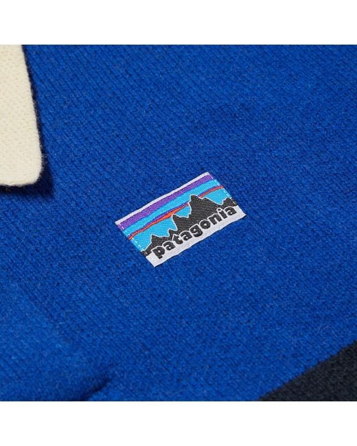 Patagonia Blue 50th Anniversary Recycled Wool Rugby Knit
