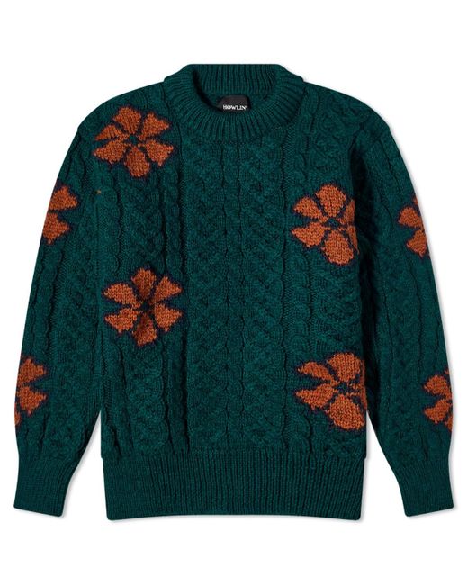 Howlin' By Morrison Green Howlin' Cabled Flowers Crew Knit for men