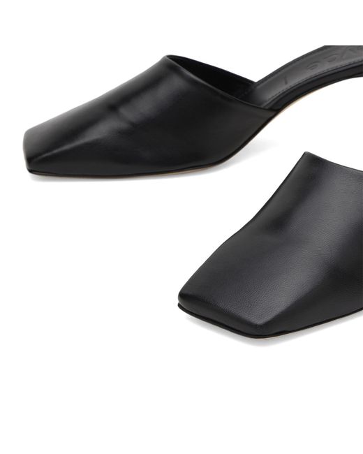 Aeyde Black Blithe Square Toe Mules