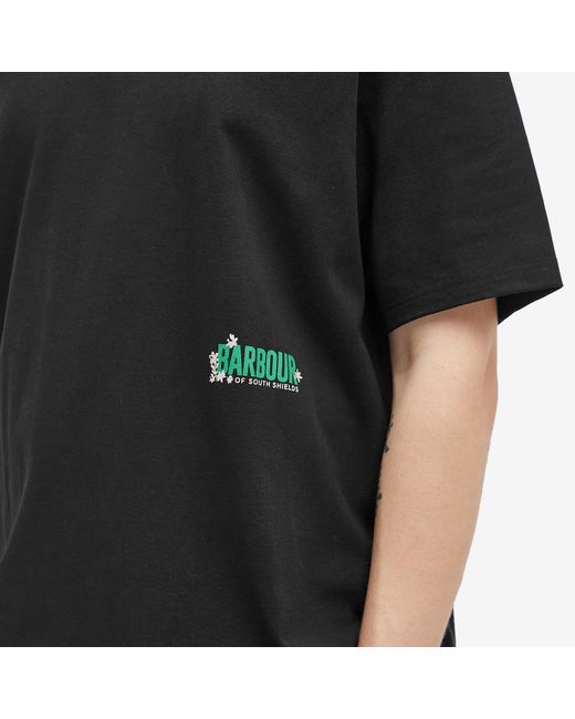 Barbour Black Heritage + Leonard Os Graphic T-Shirt for men