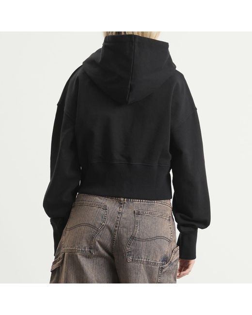 Dime Black Cropped Zip Hoodie