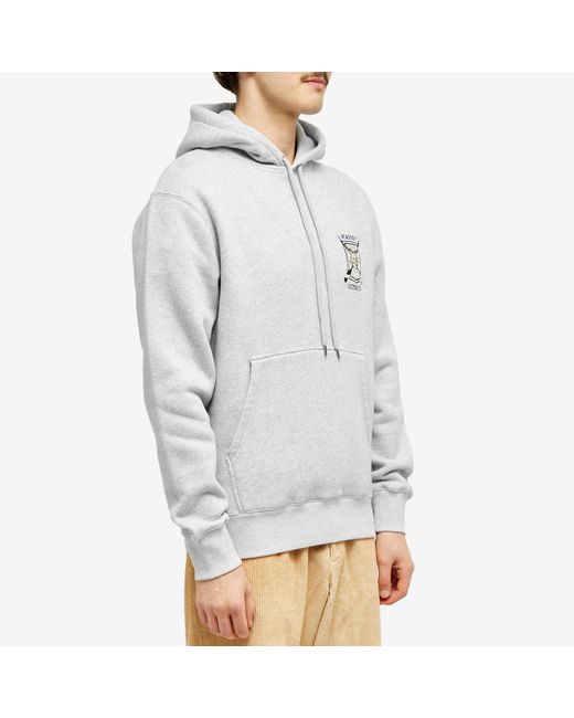 Maison Kitsuné Gray College Fox Embroidered Comfort Hoodie for men