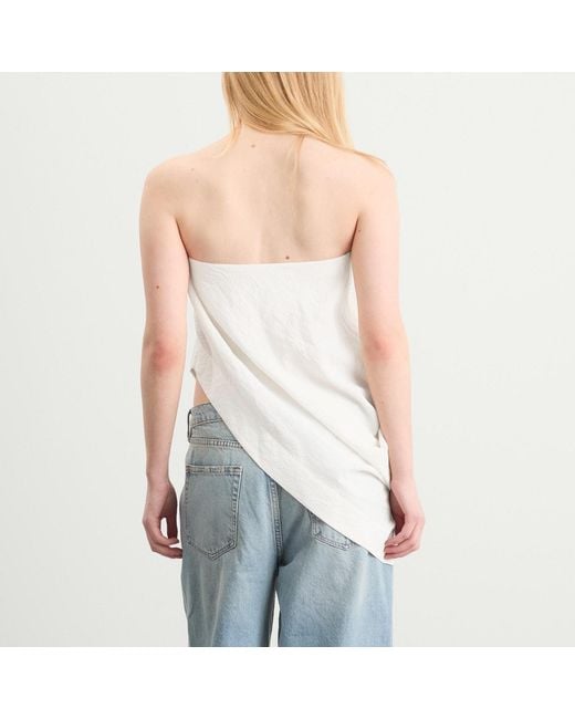 St. Agni Natural Cloud Asymm Drape Top