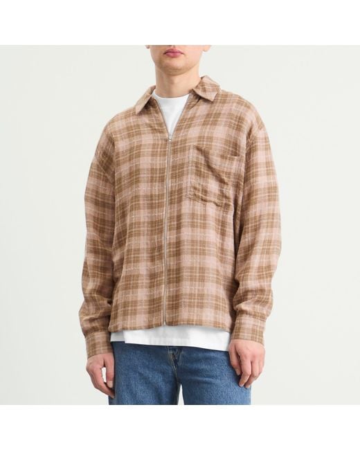 Won Hundred Brown Zayne Zip Overshirt for men