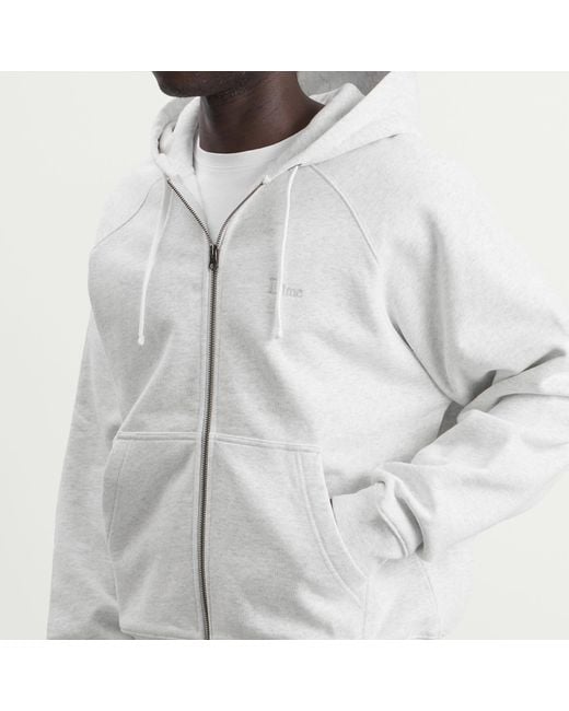Dime Gray Classic Small Logo Zip Hoodie for men