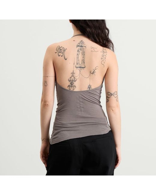 Rick Owens Gray Draped Open Back Top