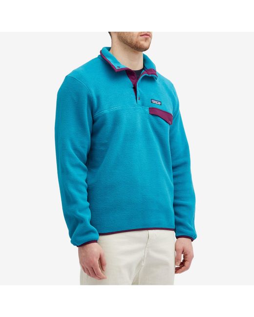 Patagonia Blue Lightweight Synchilla Snap-T Pullover Fleece Belay for men