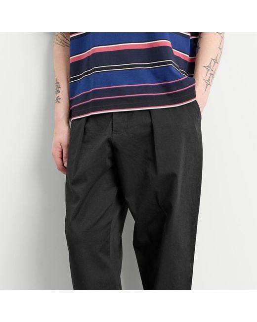 Universal Works Black Twill Pleated Track Pant for men