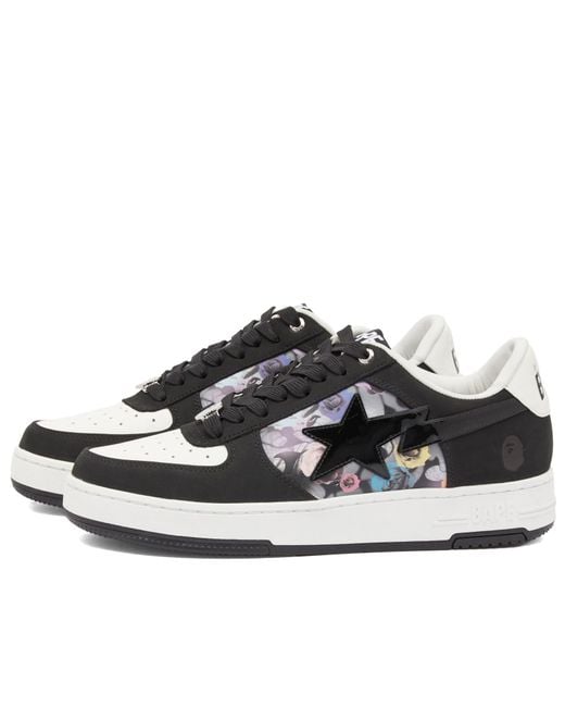 A Bathing Ape Black Floral Patterned Bape Sta 2 Sneaker for men