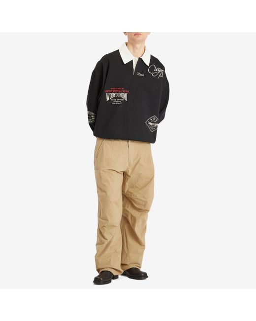 WOOYOUNGMI Long Sleeve Patch Polo in Black for Men | Lyst