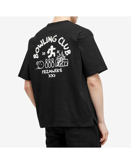 FRIZMWORKS Black Bowling Club T-Shirt for men