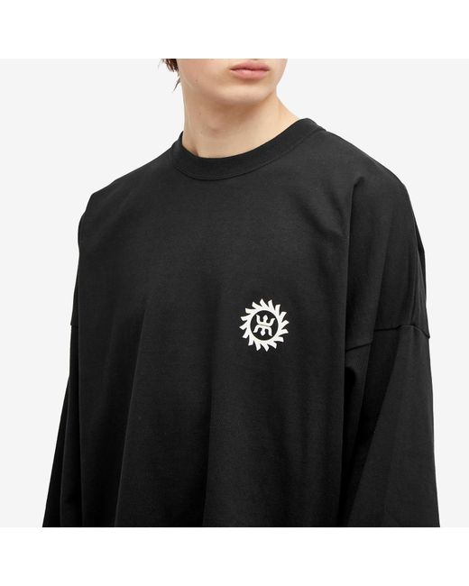 (w)taps Black 19 Long Sleeve Printed T-Shirt for men