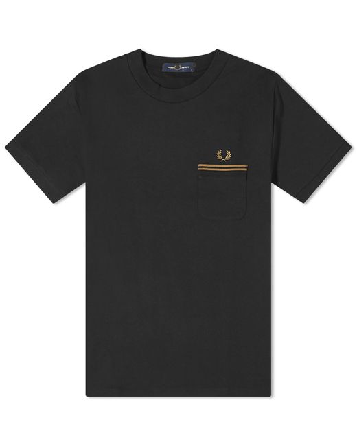 Fred Perry Black Loopback Jersey Pocket T-Shirt for men