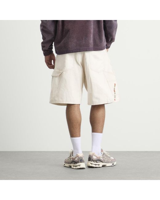 STORY mfg. Natural Hand Embroidered Lush Carpenter Shorts for men