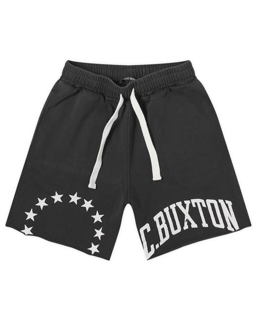 Cole Buxton Black Cut Off Varsity Sweat Shorts for men