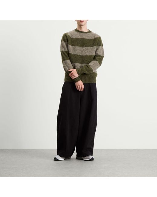 YMC Green Suedehead Stripe Jumper for men