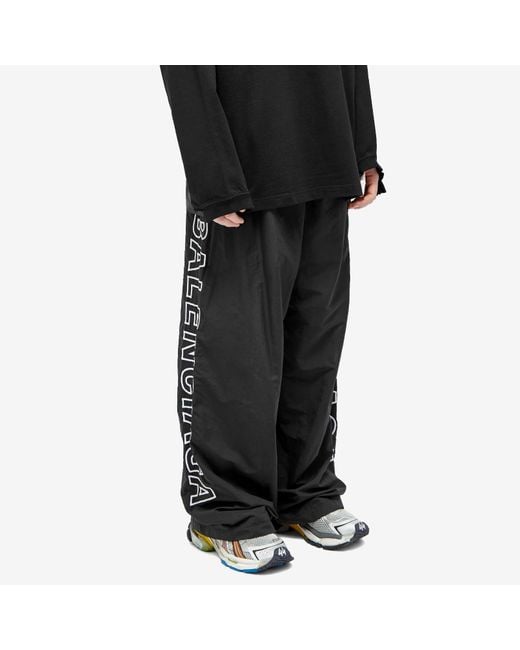 Balenciaga Gray Logo Wide Track Pants for men