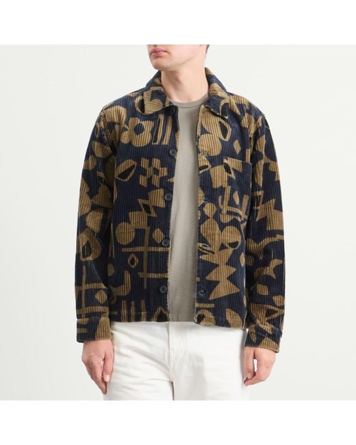 Wax London Black Rockley Shapes Corduroy Overshirt for men